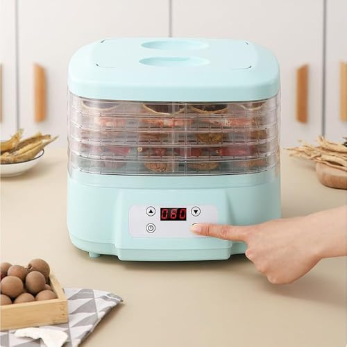 Deshidratador de alimentos con termostato ajustable, pantalla LED, temporizador y control de temperatura para secar frutas, carne y aperitivos