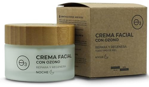 OZONO D'OR - Crema Viso Antirughe Notte all'Ozono BIO 100% Naturale, Elimina Rosacea | Crema Idratante Viso Pelle Sensible per Donna | Crema Notte Antimacchia ad alta concentrazione | 50 gr.