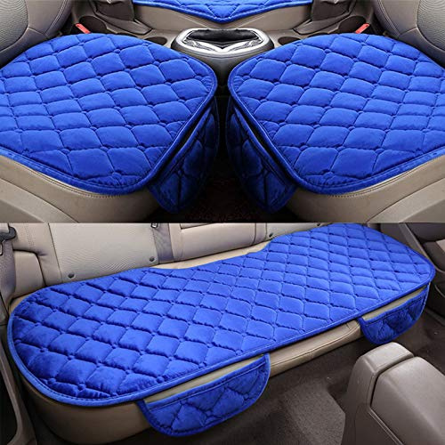 Auto Sitzkissen Sitzauflagen Universal Auto Weiche Sitzbezüge Auto Vordersitze Autositzkissen Sitz Protector Kissen Geeignet für Meisten Auto (Blau,2+1 Sitzbezüge vorne und hinten)