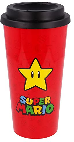 Vaso de café para Llevar Reutilizable de 520 ml de Super Mario
