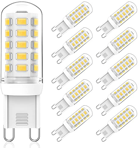 RuLEDne G9 LED Dimmbar Neutralweiß 4000k 3W LED Lampe Ersatz 25W 28W 33W 40W Halogenlampe Kein Flackern G9 Led Leuchtmittel, 320LM, AC 220-240V, 360 Grad Abstrahlwinkel, 10er Pack