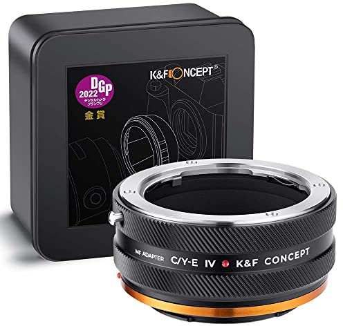 K&F CONCEPT C/Y-NEX IV PRO Objektivadapter Manueller Fokus Kompatibel mit Contax/Yashica SLR-Objektiv an Sony-E NEX Mount Kameragehäuse mit Mattlack-Design