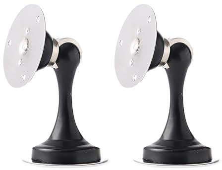 Magnetischer Türstopper, 2 Stück magnetischer Türstopper, robuster magnetischer Türstopper aus Edelstahl, klebender Bodentürstopper für den Außenbereich, starker Magnet-Türstopper (schwarz)