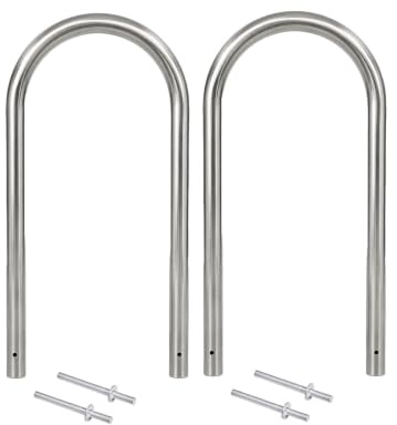 TRUTZHOLM 2X Fahrradanlehnbügel Fahrradständer Edelstahl 115x58 cm Ø 60mm