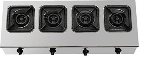 SACLI gas hob glass gas hobStainless steel commercial gas stove 3/4/6/8 burners(Color:LNG,Size:4)