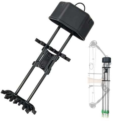 THREE ARCHERS 5 Spot Arrow Quiver for Compound Bow Quick Detach Mounted Bracket Potable Arrow Quiver for Shooting&Hunting (Black)