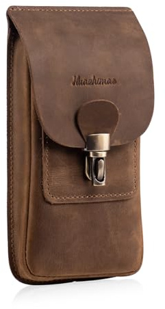 HUAZHIMAO Leder Gürteltasche Herren für iPhone 16 Pro Max 16 Plus Handytasche Holster Kompatibel mit Gürtel Samsung S24 Ultra, Galaxy S23+, S22 S23 Ultra 5G Handy Gürtel Tasche Handy mit Gürtelclip