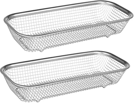 jojofuny 2 Cestas Organizador de Cubiertos y Palillos de Acero Inoxidable Resistente al Óxido, para Drenaje y Almacenamiento para Lavavajillas