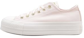 Converse kvinnors Chuck Taylor All Star låg-topp lyft plattform sneaker, Blekt kronblad/Egret/Guld, 8