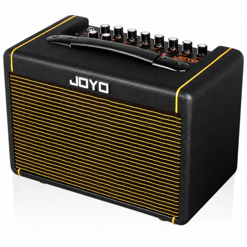 JOYO 20W Acoustic Guitar Amp Battery-Powered Portable Stereo Amplifier with Bluetooth, Reverb/Delay/Chorus Effects, Mic and Guitar Input, USB-C Recording for Practice, Busking & Small Gigs (AC-20S)