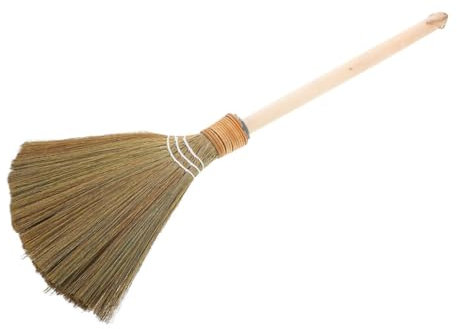 minkissy Escoba De Maíz Vietnamita Asiática Tradicional Escoba De Barrido Natural Con Mango De Madera Para Limpieza Interior Y Exterior