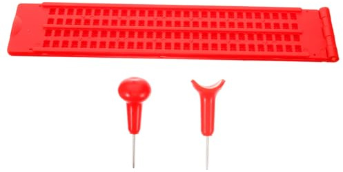 GANAZONO 1set Scrittura Braille Riutilizzabile Con Tavoletta e Punteruolo Strumento Pratico Per Apprendimento Ciechi Leggero e Portatile Design Resistente e Durevole