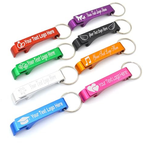 30-100 Porte-clés décapsuleur personnalisé Mettez du texte/logo sur un décapsuleur en aluminium gravé