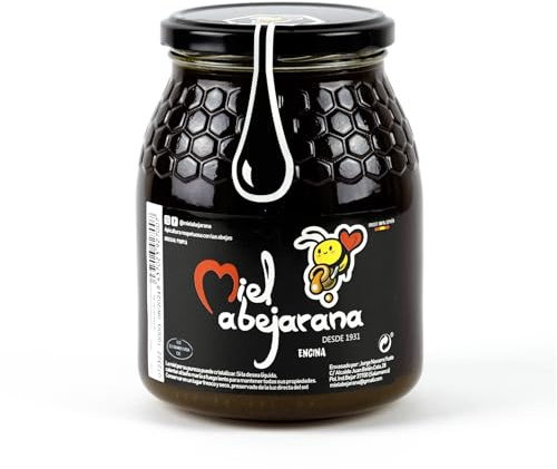 Miel de Encina 1Kg Cruda Sin Filtrar Ni Pasteurizar Pura de Abeja y Natural Conserva sus Propiedades al ser Recolectada en Frio Sabor Suave y Equilibrado Origen España Envase Reutilizable