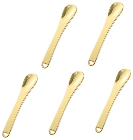 SHERCHPRY Aleación de Zinc Ecológica Dorada para Crema Facial 5 Cucharas Portátiles y Aplicación Precisa de Cosméticos Accesorio para Aliviar la Fatiga Facial