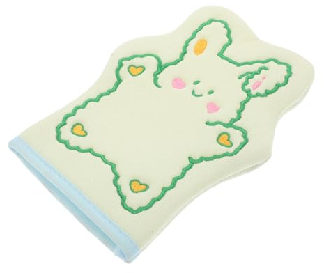 BESPORTBLE Waschlappen Handschuh mit Cartoon Hase Doppelseitiger Peeling Badehandschuh für Sanfte Strapazierfähiges Material für Junge Mädchen und Kleinkinder