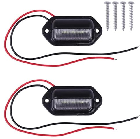 CeoxThao 2PCS Waterproof Auto Lighting, High-Visibility LED License Plate Light, Number Plate Light, Number License Plate Light, led trailer lights - 12V/24V Compatible License Plate Illumination