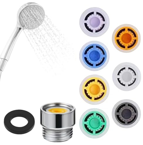 YAZWUR Lot de 9 Réducteurs de Débit pour Douche Adaptés aux Pommeaux Économiseurs d'Eau pour Cuisine et Salle de Bain (4L/ 5L/ 6L/ 7L/ 8L/ 10L/ 12L, Diamètre Filetage 1/2)