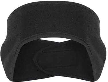 axy Stirnband Ohrenschutz für Damen und Herren mit Klettverschluss - Winter/Frühling/Herbst Sport Haarband Elastisch Ohrenwärmer Kopfband für Jogging Laufen Wandern Fahrrad OHR2 (Schwarz)
