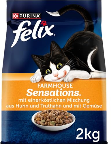 FELIX Farmhouse Sensations torr kattmat med kyckling och kalkon, 6-pack (6 x 2 kg)