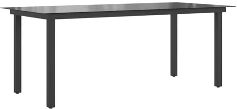 vidaXL Gartentisch Schwarz 190x90x74 cm Aluminium und Glas