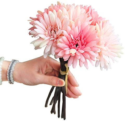 cn-Knight Künstliche Blume,3 Bündel 28cm Seidenblumenstrauß für Braut,Brautjungfer,Corsage,Boutonniere,Heimdekoration, Büro,Party,Prinzessin Rosa
