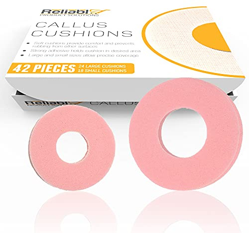 42 Piece Large Variety Pack Callus Cushion Foam Pads for Feet, Toes, Heel or Side of Foot. (42 Pieces) Big and Small Performance Grade