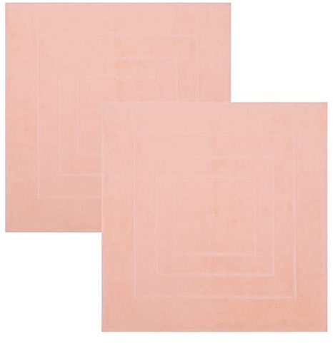Betz Set di 2 scendibagni PALERMO misure 60 x 60 cm 100% cotone tappeto da bagno tappeto da doccia qualità 680 g/m² colore albicocca