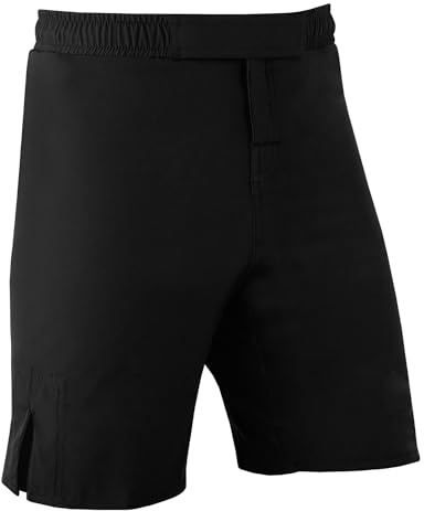 ROAR Kids Mixed Martial Arts MMA Short BJJ Training Muay Thai Workout (Black, Y-XL)