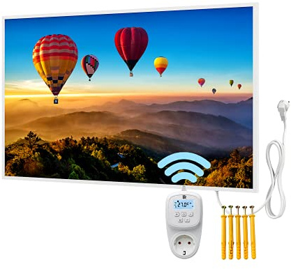 BR Bringer Bild Infrarotheizung mit Rahmen 800 Watt & Smart Thermostat - Bildheizung mit UV Druck - 100x60x1,8cm - Chiang Mai, Thailand