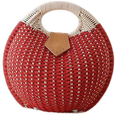 JIUFU Kreativität Frau Tasche Bast oder Stroh Böhmische Strohtasche Strandtasche Weibliche Häkelquaste Mit Ultraleichter Umhängetasche Freizeit Handtasche
