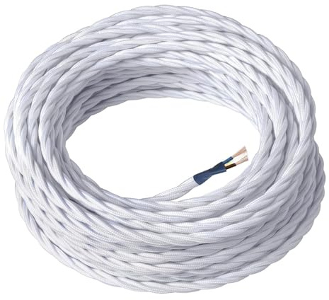 5 Meter Vintage 2 Core Twisted Electric Cable Fabric Covered Wire Italian Braided 0.75 mm Electrical Cable Flexible Wire for Lighting Other Appliances