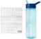Polar Gear Personalised A-Z Sticker Water Bottle with Straw 600ml – Official Merchandise Kids Reusable Non Spill BPA Free Tritan – Personalise - Ideal For School Nursery Sports Picnic - Navy