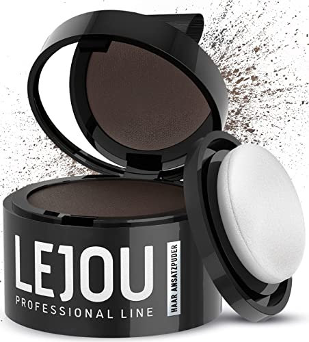 LEJOU Haar Ansatzpuder mittelbraun - Natürliche Haarverdichtung, Hair Make-up Puder zum Haaransatz kaschieren, 4 g