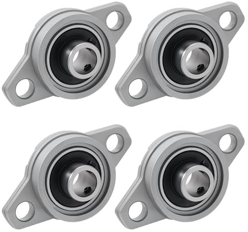 4Pcs Cuscinetto a Blocchetto di Cuscino Rhombic Flangia Cuscinetti Albero Foro Autoallineanti Orizzontale Cuscino Blocchetto Cuscinetti (10mm Diametro Interno)
