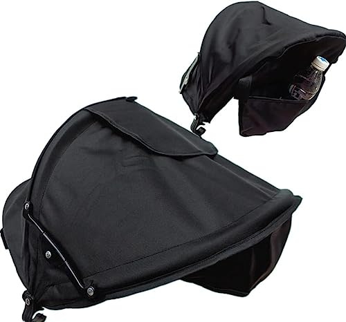 Summer Baby Strollers Awning Sunshade Pram Sun Shade Cover UPF50+ Sun Cover for Pushchair Buggy UV Protection Sun Visor Toddler Blackout Blind with Viewing Window Pockets Windproof Rain Cover Canopy