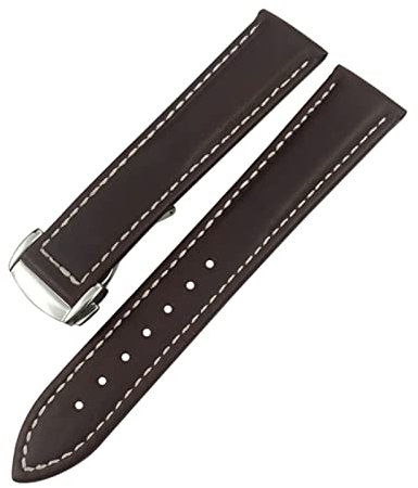 EPANO Echtes Leder Armband 20mm 22mm 18mm 19mm 21mm Für Omega Seamaster AT150 Diver 300 De Ville Rindsleder Alligator Uhrenarmband, 20mm for OMG, Achat