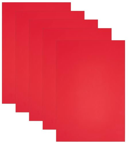 PH PandaHall 5 Fogli Rosso Acrilico Foglio Acrilico Trasparente Fogli di Fusione Da 3mm Fogli Traslucidi Pannelli di Taglio Laser per Pasqua Fai Da Te Artigianato Cornice Festa della Mamma,18x12cm