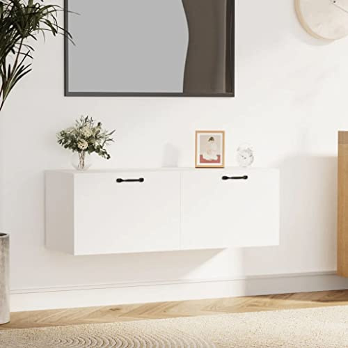 Annlera Wandschrank Weiß 100x36,5x35 cm Holzwerkstoff Hängeschrank Bad Badezimmerschränke Hängeschrank Küche Lagerschrank für Dein Wohnzimmer Schlafzimmer Oder Jeden Anderen Wohnbereich