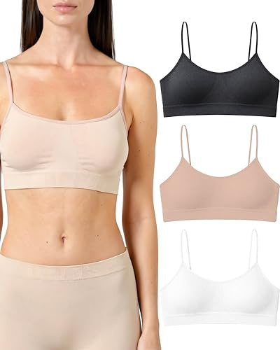 Risalti Soutiens-Gorge Femme Bambou Épaules Étroites 3 Pc - Soutien Gorge sans Armature Support Léger, Brassiere Femme sans Armature, Soutiens-Gorge Classiques sans Coutures- Made in Italy