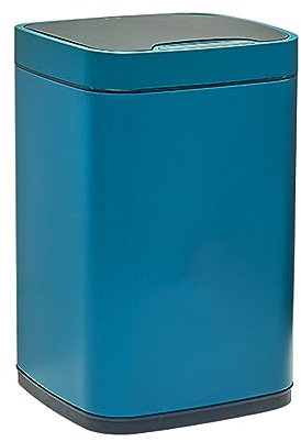 Papperskorgen 9l/12l sensor soptunna hushåll stor papperskorg vardagsrum kök sovrum intelligent rostfritt stål soptunna med lock Sopbehållare för badrum, kök, hem (Color : Blauw, Size : 12l)