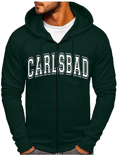 Arbeitspullover Herren Winter, Sweatjacke Herren,Hoodie Winter Mit Kapuze Zip Hoodie Pullover Bedrucken Lassen Motorrad Bekleidung Herrn Oversized Lederjacke Pullover Hoodie (4XL, Dark Green)