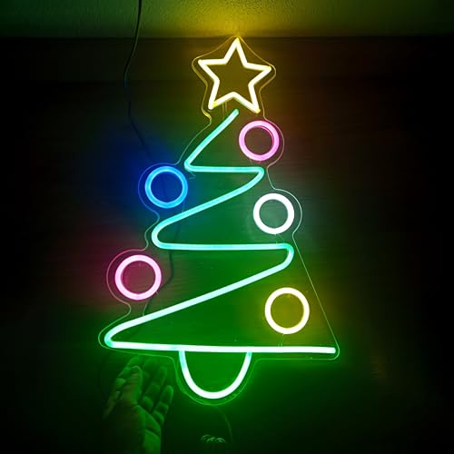Letrero árbol de Navidad personalizado con luces de neón led para decoración Navideña exclusiva Cartel decorativo fiestas de Navidad Iluminación Navideña para uso interior