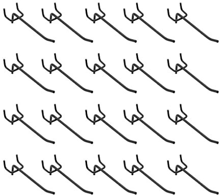 DSOUWEH 20 Pieces Household Garage Workshop Perforated Wall Hook Shop Pegboard Phone Accessories Storage Hanger Accessories, Black