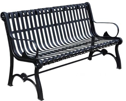 NRNQMTFZ Gartenbank Metall,Sitzbank Eisenbank mit Rückenlehne,Parkbank zum Relaxen für Indoor Garten Balkon,Parkbank Wetterfest für 2-3 Sitzer