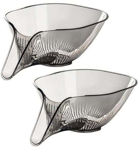 Multifunktionaler Abtropfkorb, 2 Stück Drainage Basket Funnel, Abtropfkorb Trichter, Abtropfkorb Multifunktionale Abtropfschale Aus Kunststoff für Gemüse Nudeln Obst Salat(Grau)