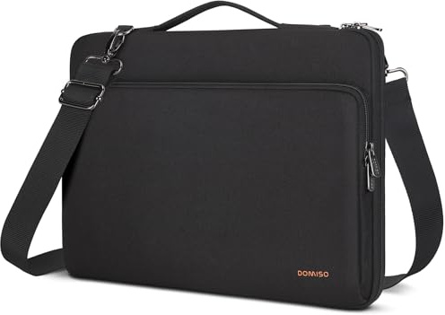 DOMISO 16 Zoll Laptop Tasche Hülle Wasserdicht Stoßfestes Notebook Sleeve Case Schultertasche Schutzhülle für 16 HP Pavilion Envy/Dell/ThinkPad IdeaPad/ASUS Vivobook,Schwarz