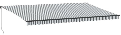 vidaXL Markise Manuell mit LEDs Anthrazit & Weiß 600x300 cm, Markisen, Markise ausfahrbar, Manuelle Markise, Markise einziehbar, Markise manuell
