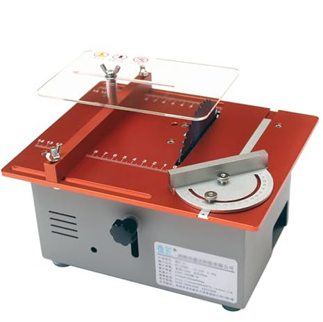 FXNFXLA Mini Table Saw, Small Precision Hobby Table Saw, Mini Table Saw for Woodworking, Portable DIY Compact Tabletop Wood Saws for PCB/Wood/Plastic Cutting
