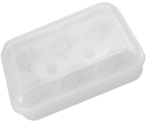 Mikikit Wiederverwendbare Eieraufbewahrungsbox mit 6 Fächern Transparenter Eierbehälter aus Kunststoff Sicherer Verschluss für Camping und Picknick
